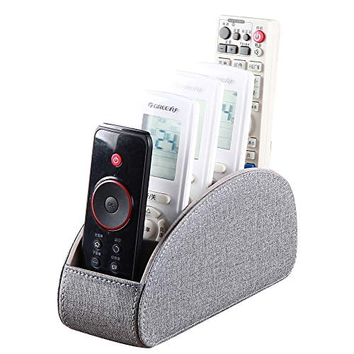 PU Leather Remote Holder Desktop Organizer for Tv Remote Control Holder with 5 Compartments Grey Media Player,Office Supplies PU Leather Remote Holder Desktop Organizer for Tv Remote Control Holder with 5 Compartments Grey Media Player,Office Supplies